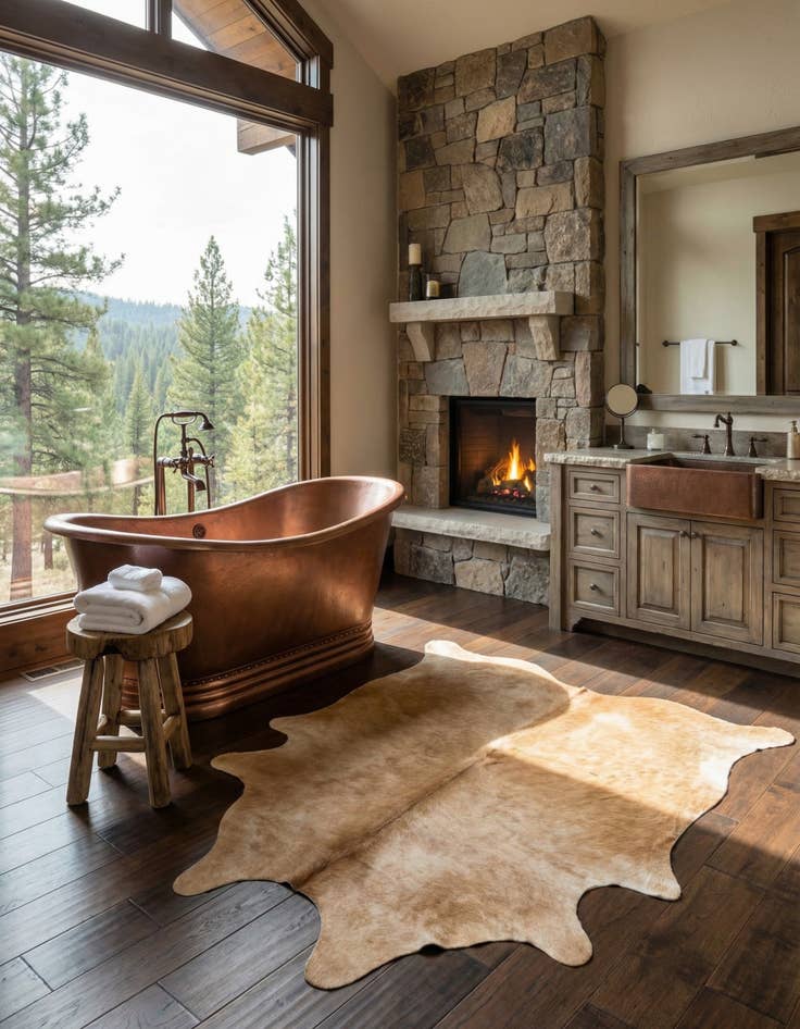 Detail image of 5' 5 x 6' 5 Cowhide Leather Rug