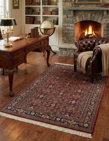 4' x 6' 8 Hand Knotted Farahan Wool Rug