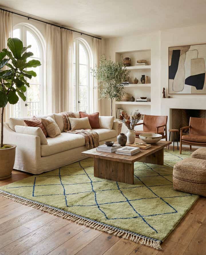 6' 2 x 10' 8 Hand Knotted Moroccan Wool Rug