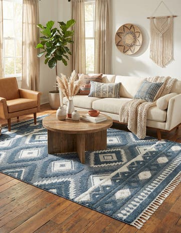 Blue Boho Rug