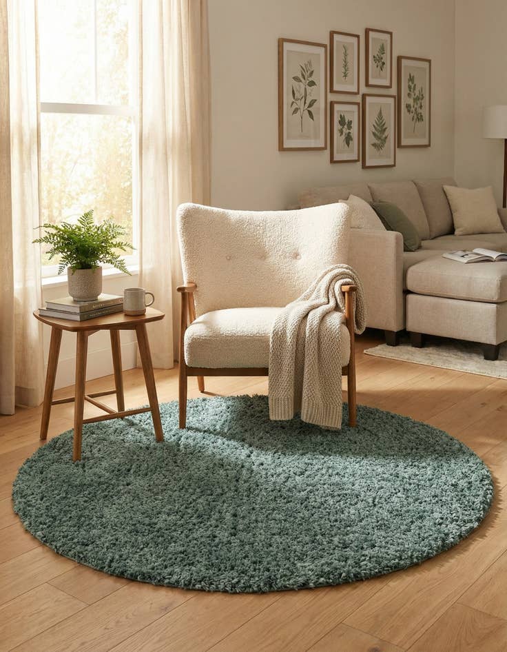 Detail image of  5' x 5' Infinity Shag Round Rug