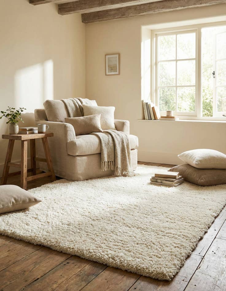 Detail image of  9' x 12' Solid Shag Rug