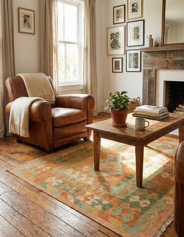 3' 2 x 5' Hand Woven Kilim Waziri Wool Rug