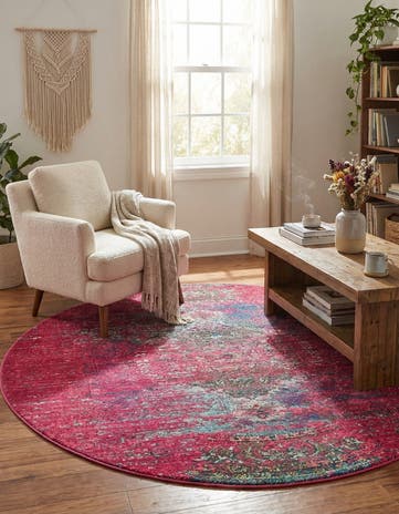 8' x 8' Washable Carnevale Round Rug