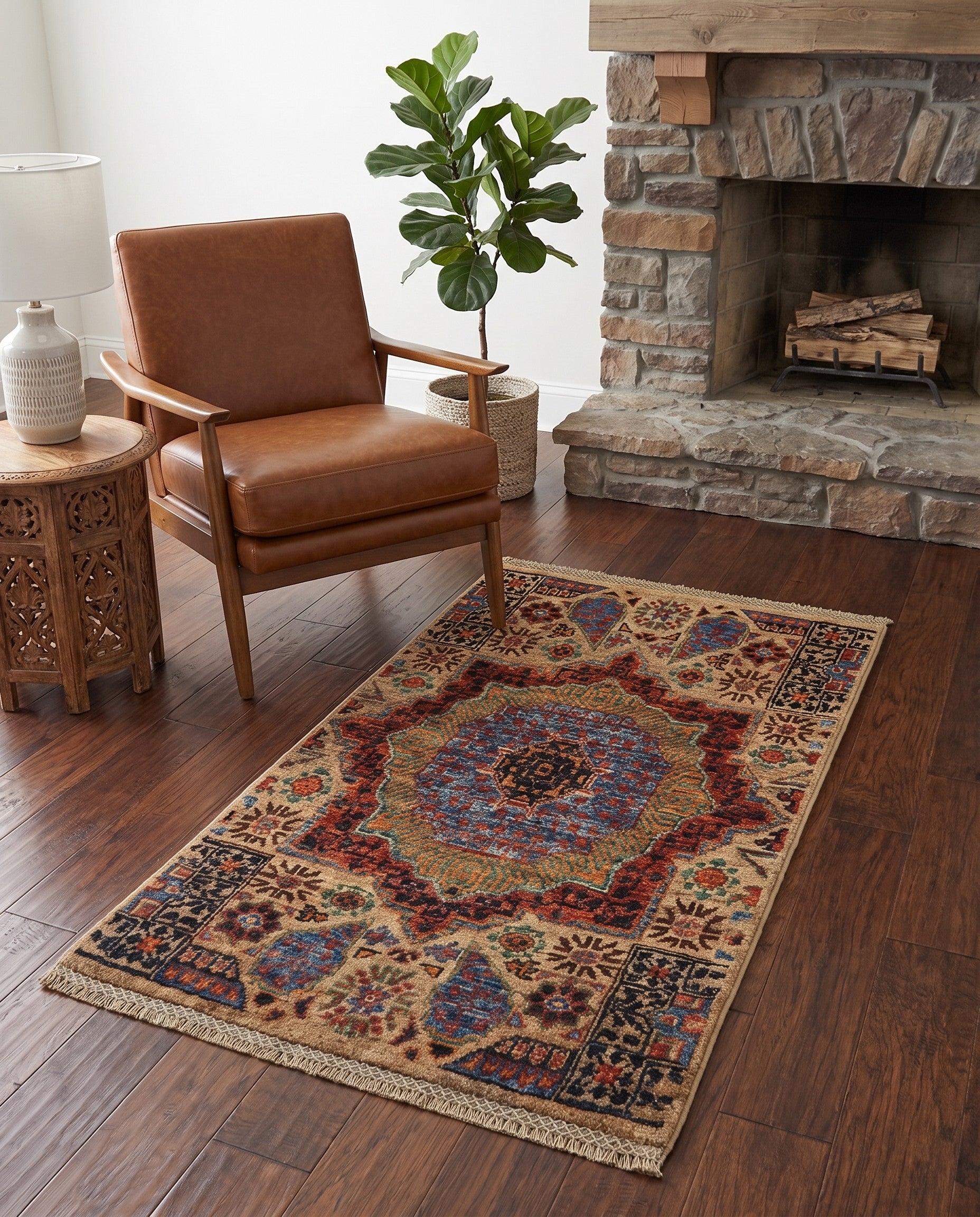 2' x 3' 8 Hand Knotted Mamluk Ziegler Rug