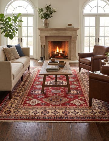 5' 7 x 8' Hand Knotted Kazak Oriental Rug