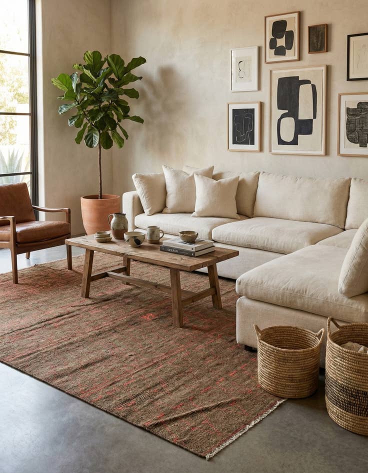 Detail image of 9' 2 x 12' 7  Hand Knotted Moroccan Wool Rug