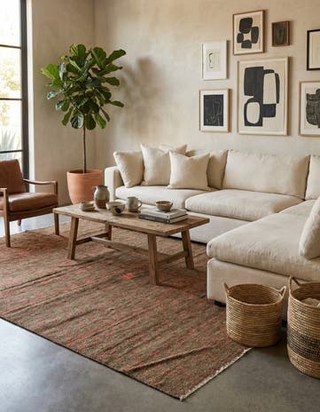 9' 2 x 12' 7 Hand Knotted Moroccan Wool Rug