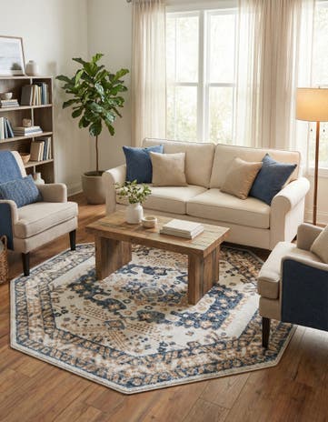 Cream Oxford Octagon Rug
