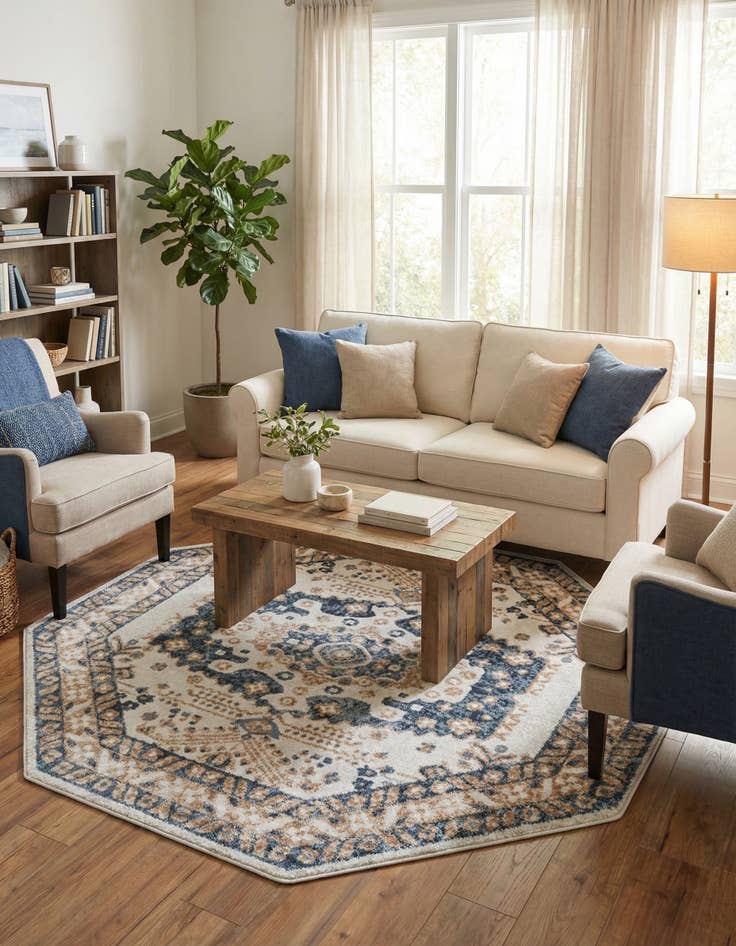 Detail image of 7' x 7' Oxford Octagon Rug