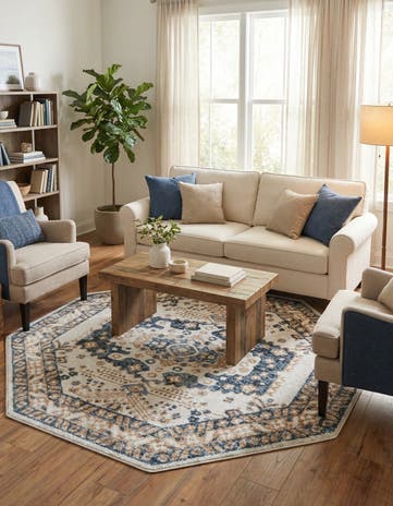 Cream Oxford Octagon Rug