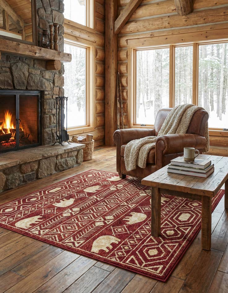 Detail image of  5' 3 x 5' 3 Pioneer Square Rug