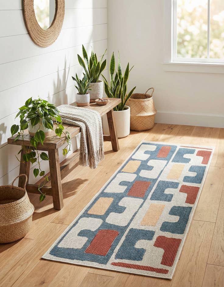 Detail image of 2' x 5' 1  Washable Baja Indoor / Outdoor Runner Rug