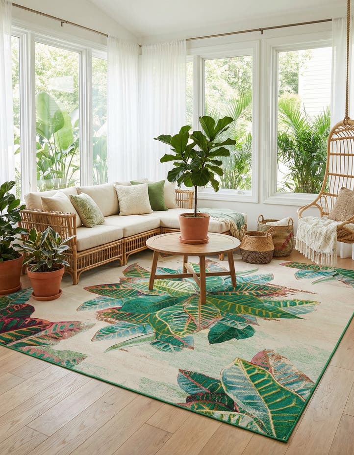 10' x 10' Easy-Clean Botanical Indoor / Outd...