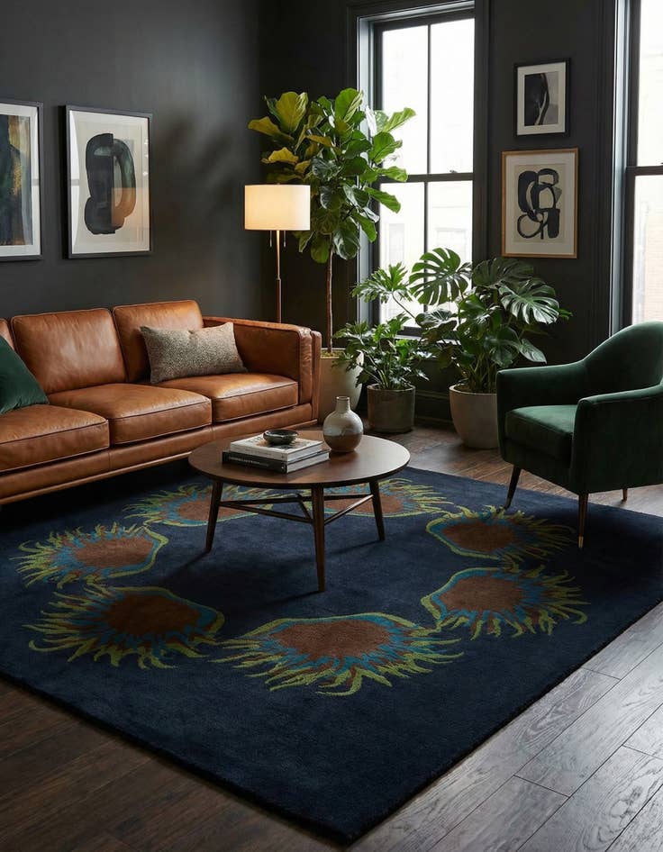 Detail image of 7' 6 x 7' 6 Luna Wool Square Rug