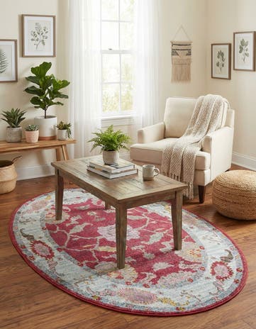 Red Paragon Oval Rug