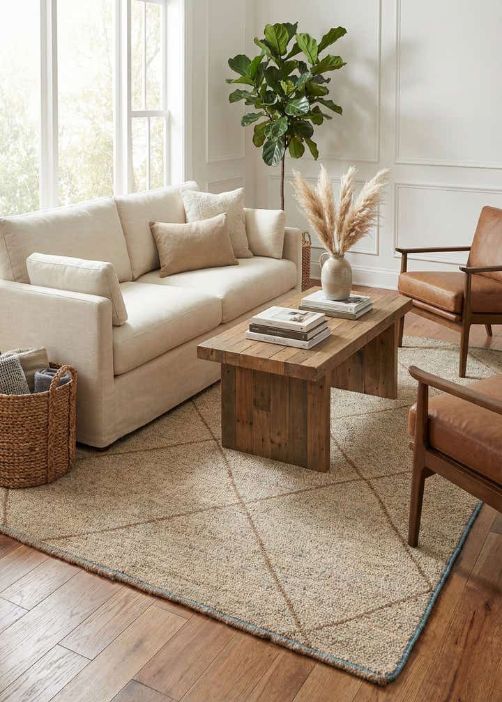 6' 1 x 9' 2 Hand Knotted Moroccan Wool Rug