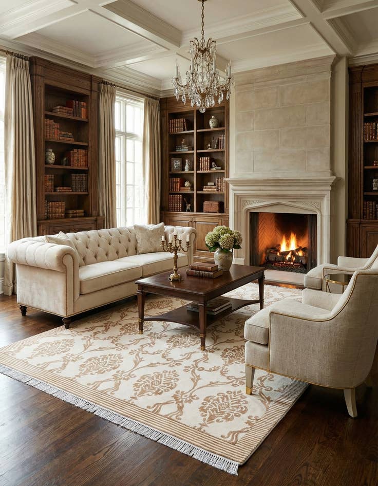 Detail image of  5' 9 x 8' 4  Hand Knotted Darya Wool Rug