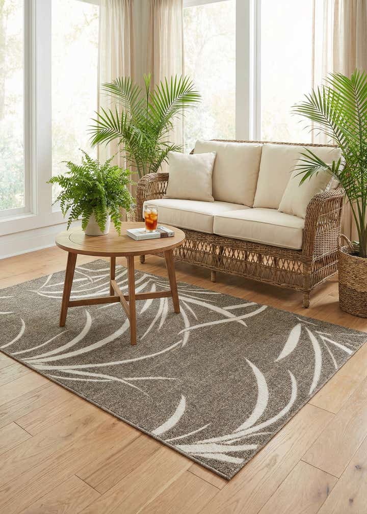 5' x 8' Easy-Clean Botanical Indoor / Outdoor Rug