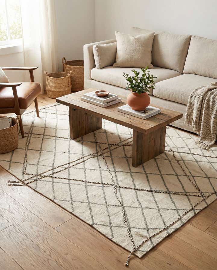 5' 10 x 7' 9 Hand Knotted Moroccan Wool Rug