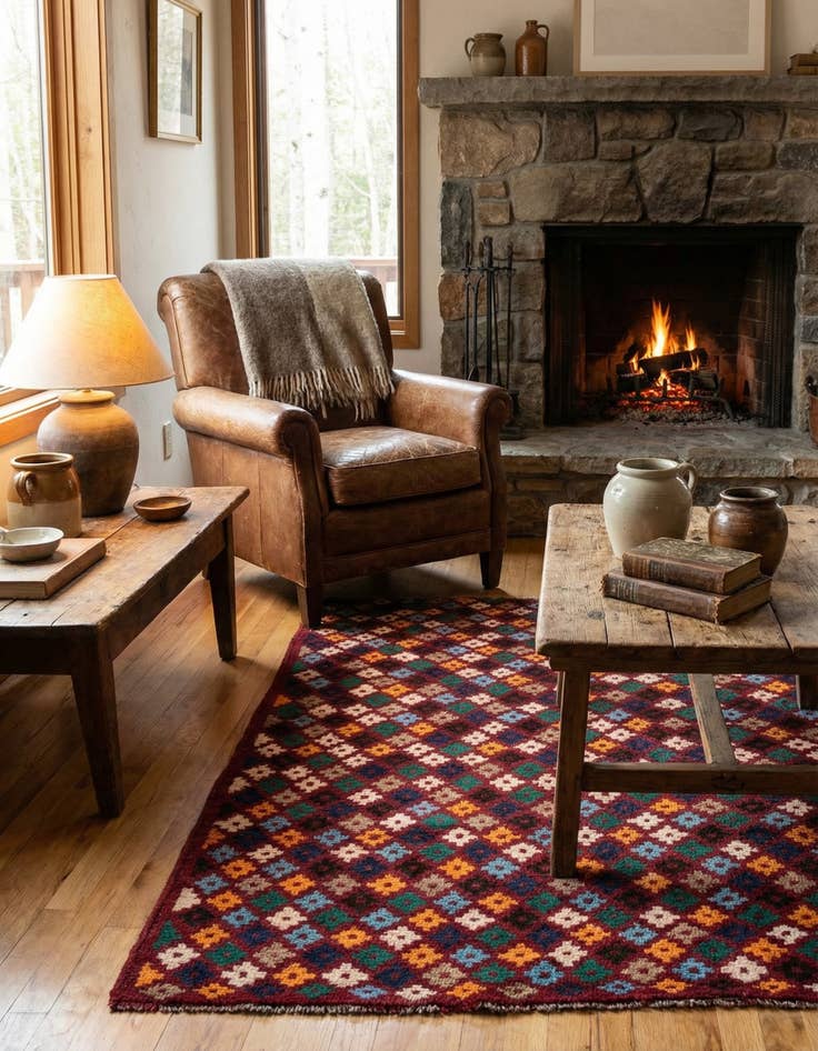 Detail image of 3' x 4' 4  Hand Knotted Balouch Wool Rug