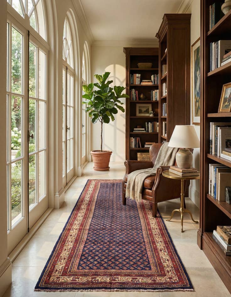 Detail image of  3' 6 x 10' 2  Hand Knotted Farahan Persian Wool Runner Rug