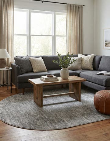 Gray Finsbury Oval Rug