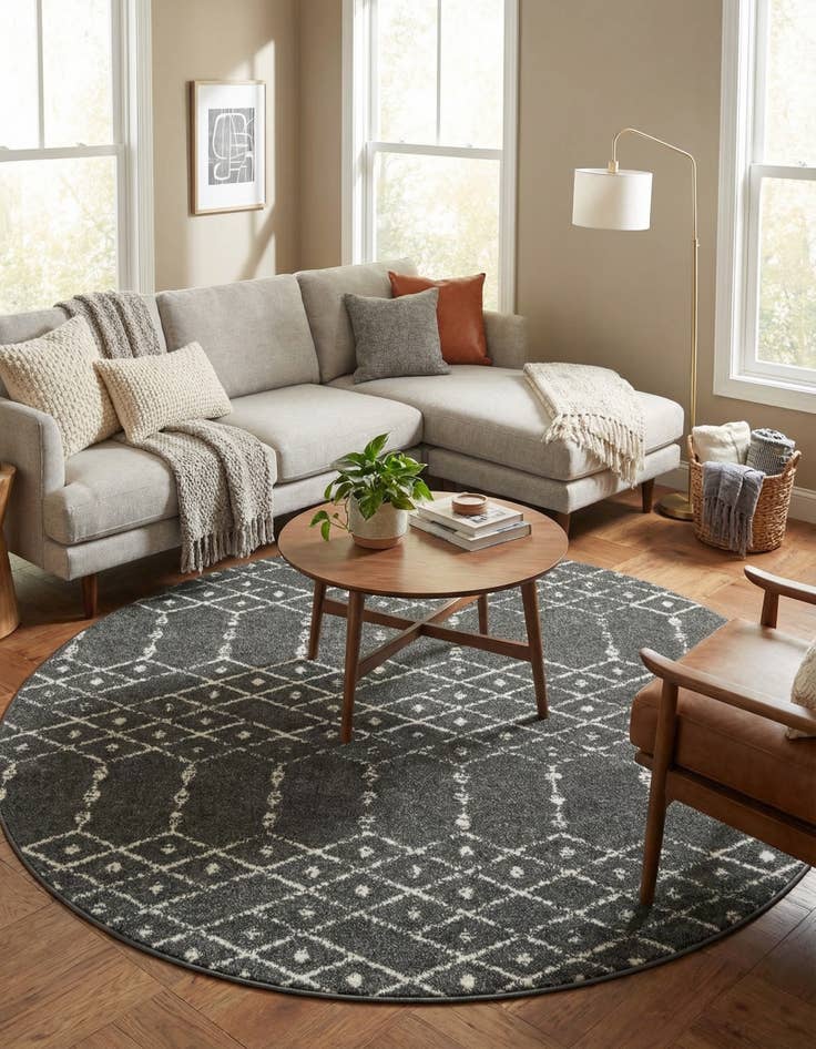 Detail image of 7' 10 x 7' 10 Paxon Trellis Round Rug