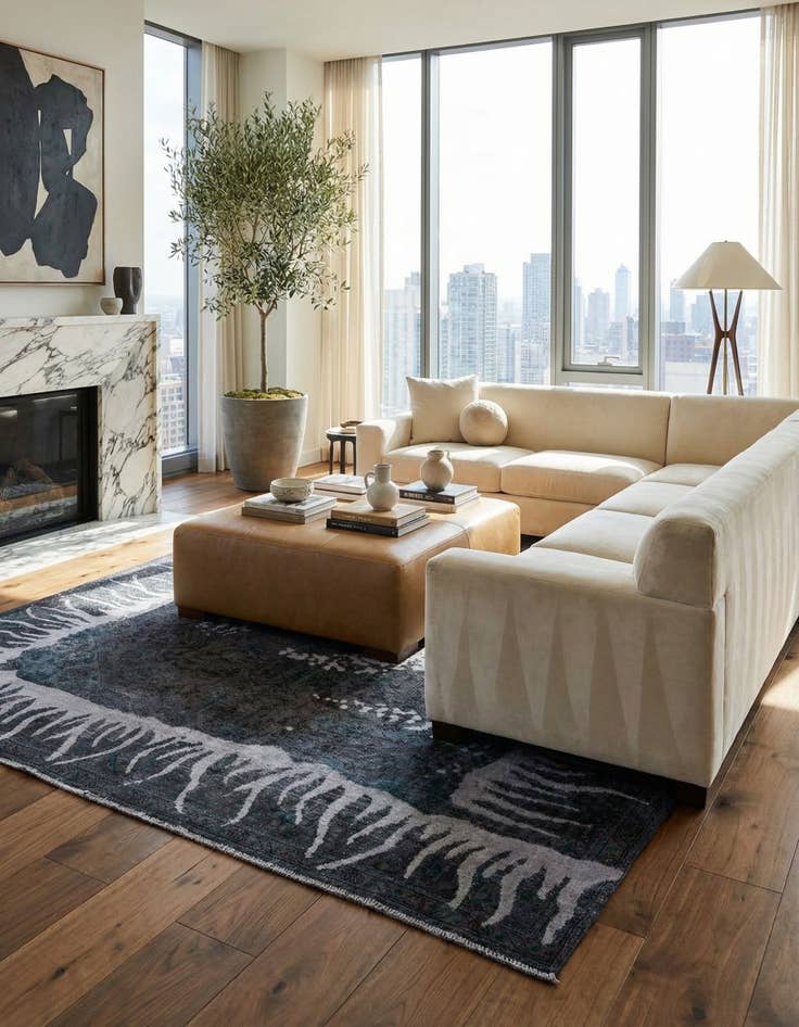 Detail image of 7' 10 x 11' 1  Hand Knotted Ultra Vintage Persian Wool Rug