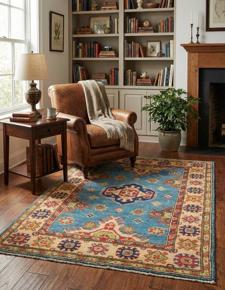 Detail image of 2' 8 x 4' 3  Hand Knotted Kazak Rug