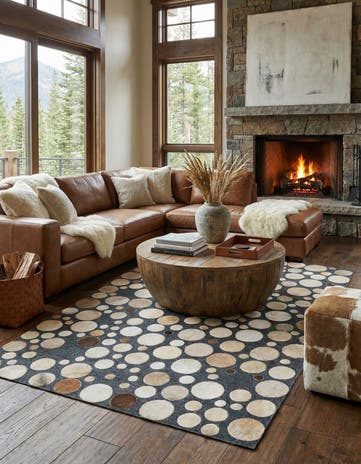 5' 1 x 7' 4 Cowhide Leather Rug