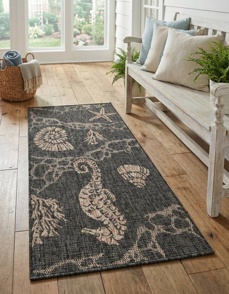 Detail image of 2' x 4'  Washable Coastal Indoor / Outdoor Runner Rug