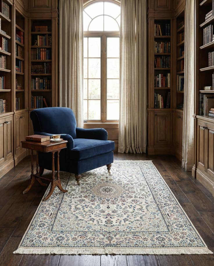 Detail image of 4' 4 x 6' 8 Hand Knotted Nain Rug