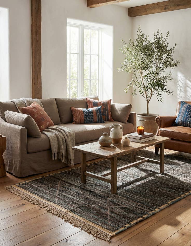 Detail image of 6' 1 x 9' 8  Hand Knotted Moroccan Wool Rug