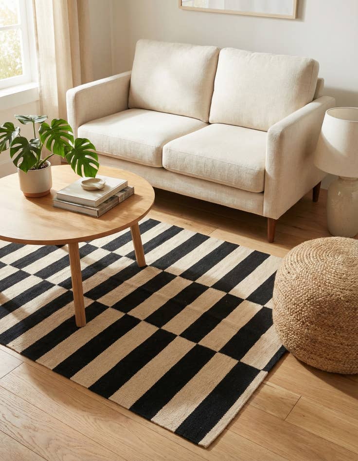 Detail image of 2' 8 x 3' 9  Hand Woven Kilim Modern Wool Rug