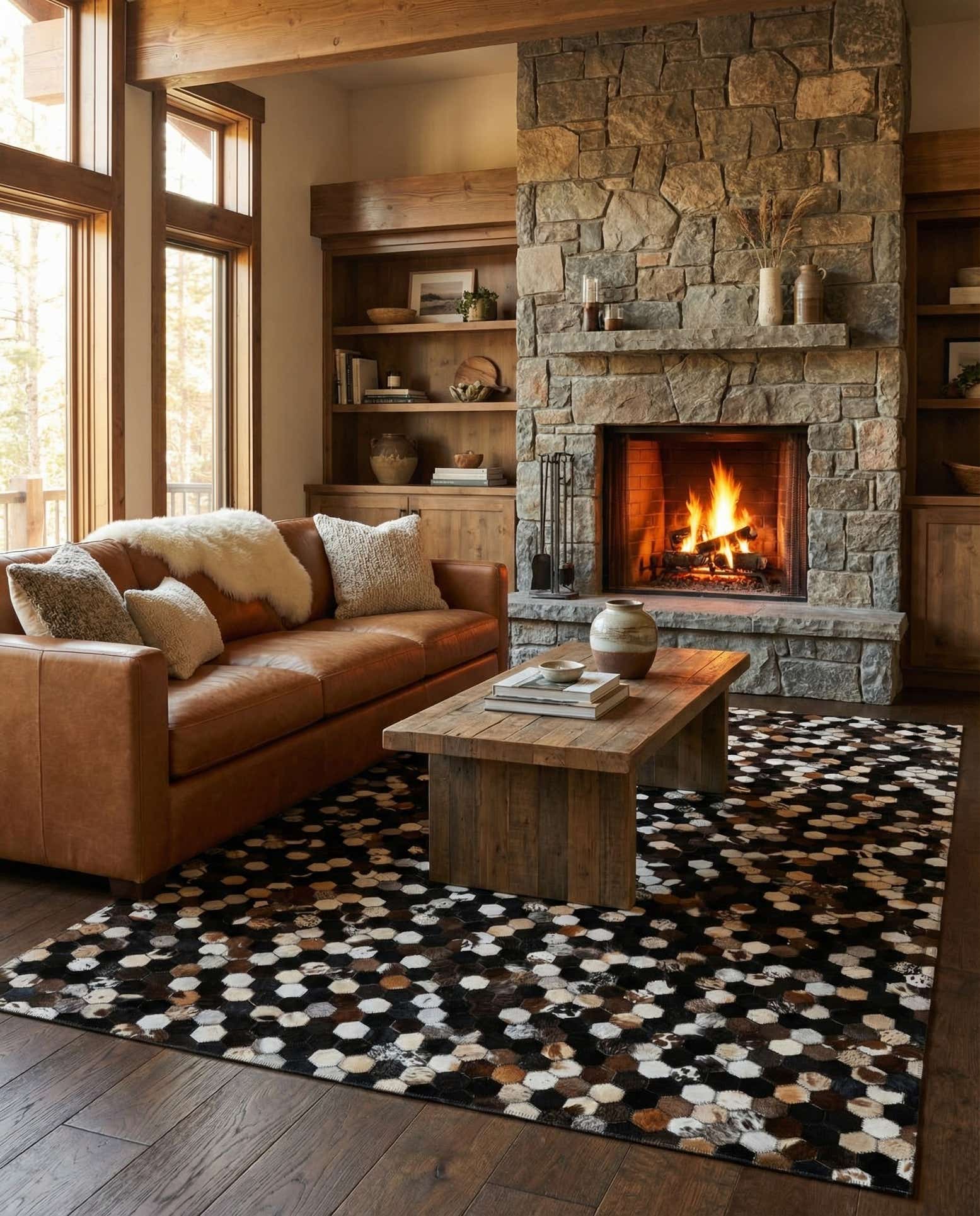 5' 2 x 7' 11 Cowhide - Patchwork Rug