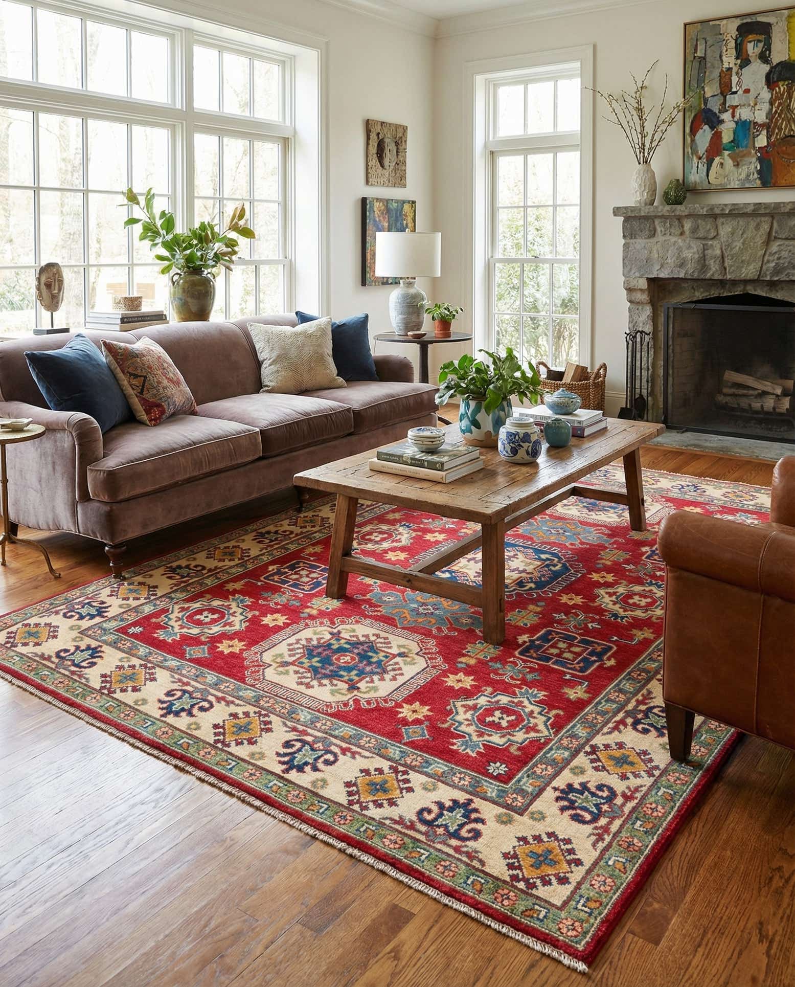 5' 9 x 8' Hand Knotted Kazak Rug