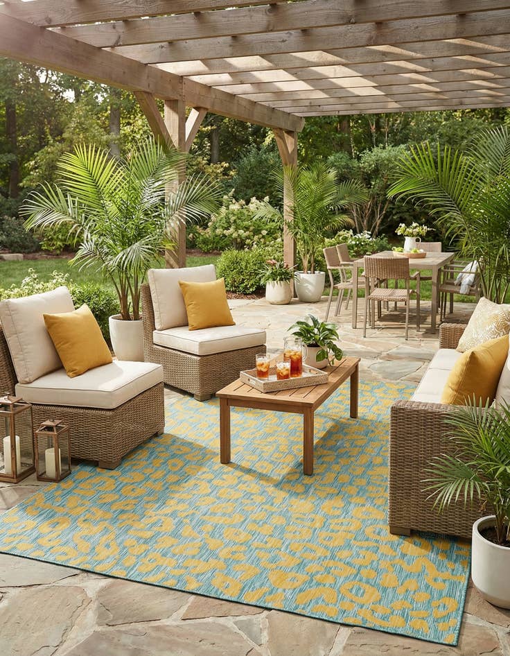 Detail image of 7' 10 x 11'  Washable Safari Indoor / Outdoor Rug