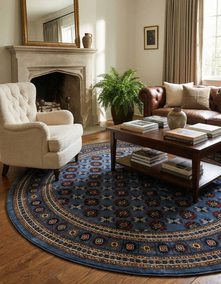 Detail image of 7' 10 x 7' 10 Bokhara Round Rug