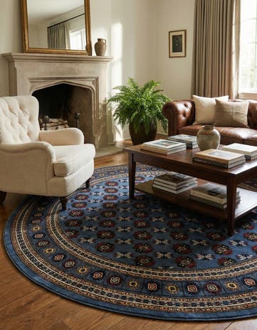 7' 10 x 7' 10 Bokhara Round Rug