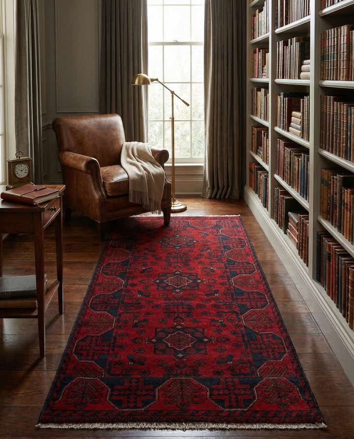 2' 7 x 6' 2 Hand Knotted Khal Mohammadi Wool Runner Rug
