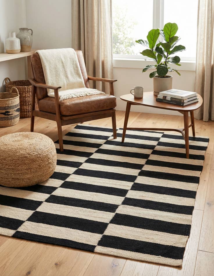 Detail image of 2' 7 x 3' 9  Hand Woven Kilim Modern Wool Rug