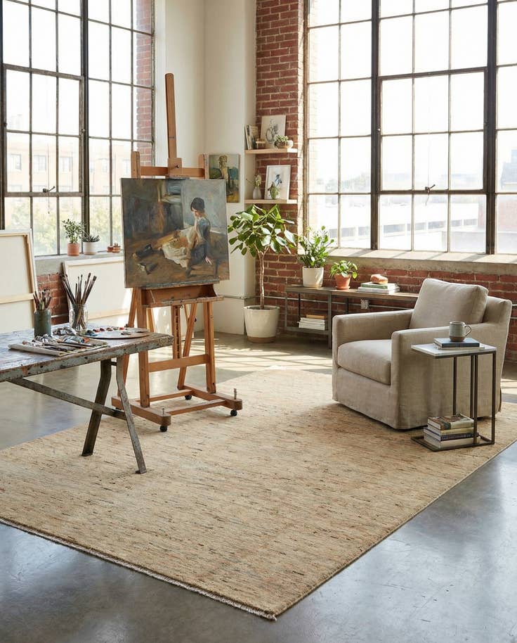 Detail image of 6' 3 x 9' 5 Hand Knotted Modern Ziegler Wool Rug