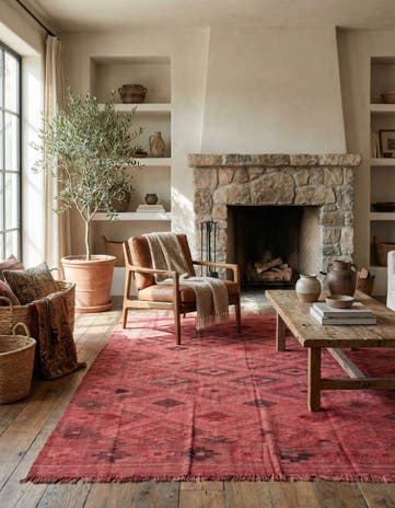 5' x 7' 8 Hand Woven Kilim Fars Rug