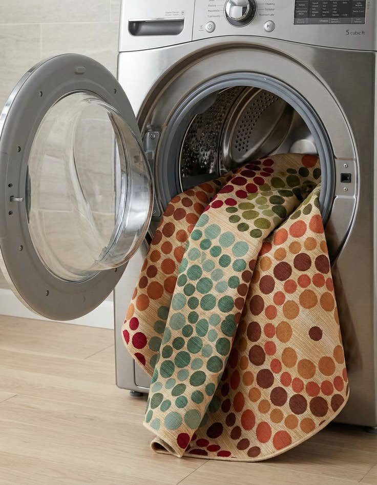 Detail image of 8' x 8'  Washable Modern Indoor / Outdoor Round Rug