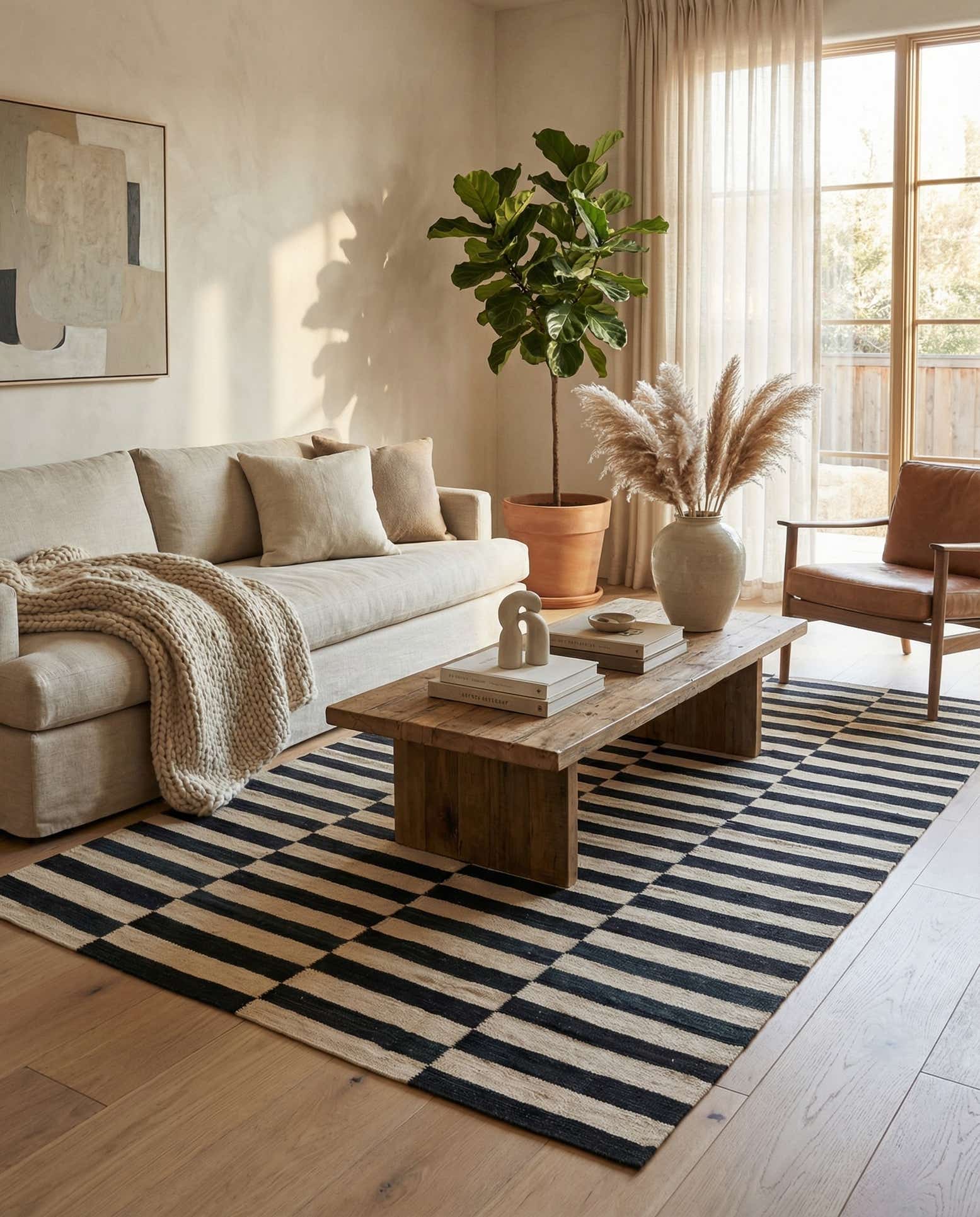 5' 4 x 7' 9 Hand Woven Kilim Modern Wool Rug