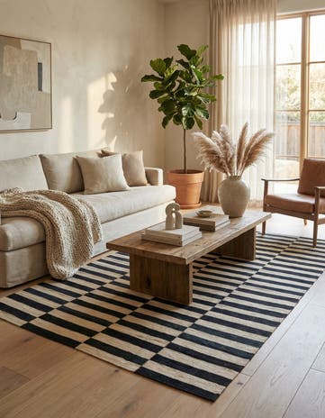5' 4 x 7' 9 Hand Woven Kilim Modern Wool Rug