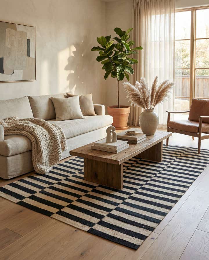 5' 4 x 7' 9 Hand Woven Kilim Modern Wool Rug