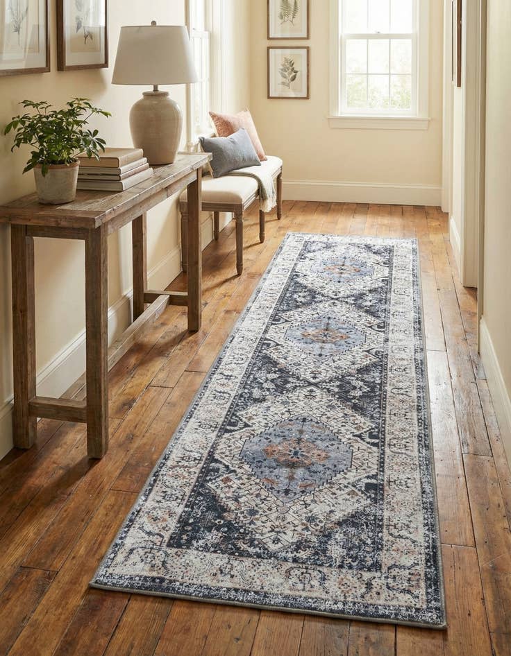 Detail image of 2' 7 x 10'  Washable Yara Runner Rug