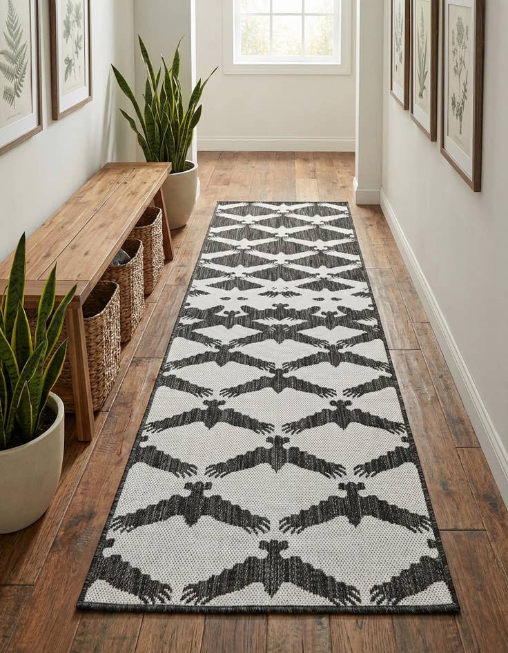 Detail image of 2' x 8' Easy-Clean Modern Indoor / Outdoor Runner Rug